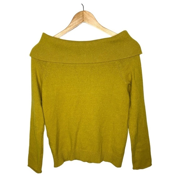 Anthropologie Shelby Off Shoulder Pullover Sweater Mustard XS - Picture 4 of 11